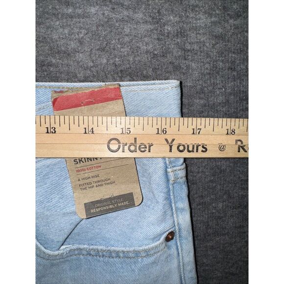 NEW Levi's Womens Premium 501 Skinny High Rise Blue Jeans Button Fly Sz 32x28 - Picture 4 of 8